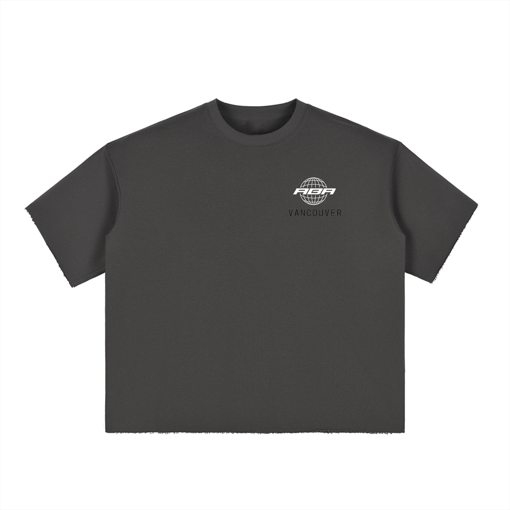 Boxy Half-Sleeve Raw-Edge T-Shirt