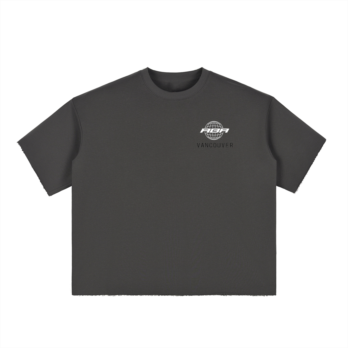Boxy Half-Sleeve Raw-Edge T-Shirt